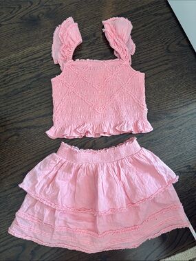 LoveShackFancy kids pink set. Top size 12 years. Bottoms size 8-9 years.